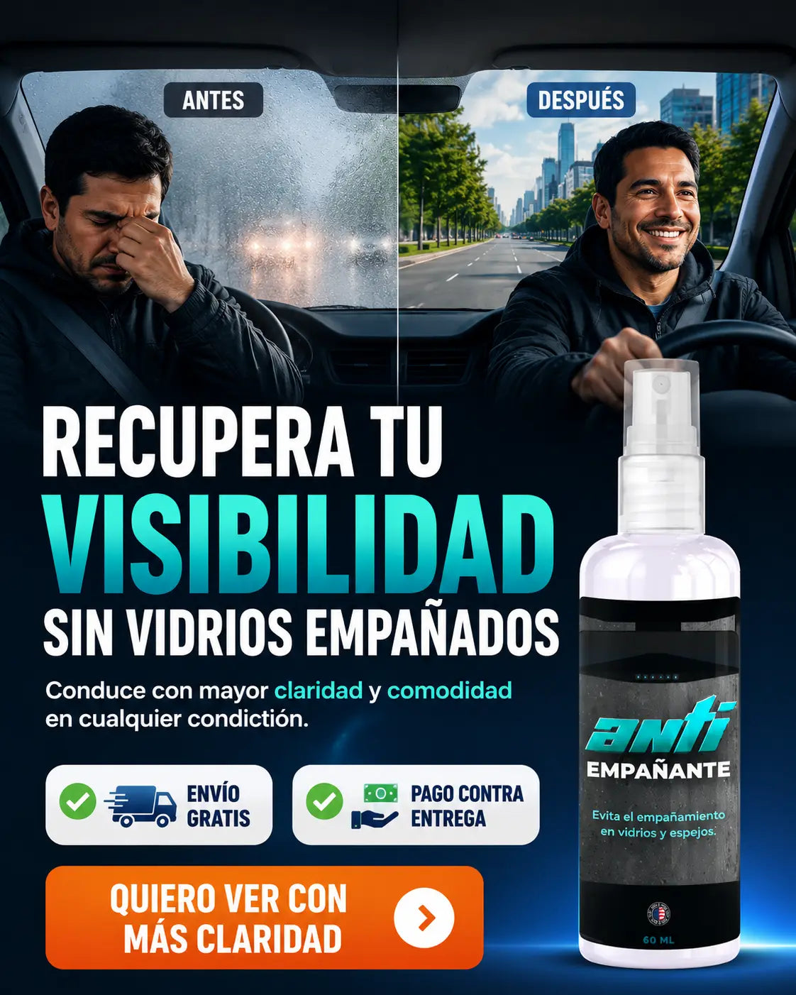 Spray Antiempañante | Visibilidad Clara para Carro y Moto